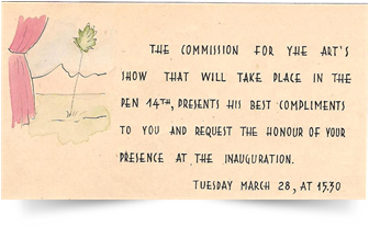 Invito esposizione tenda degli artisti-marzo1944